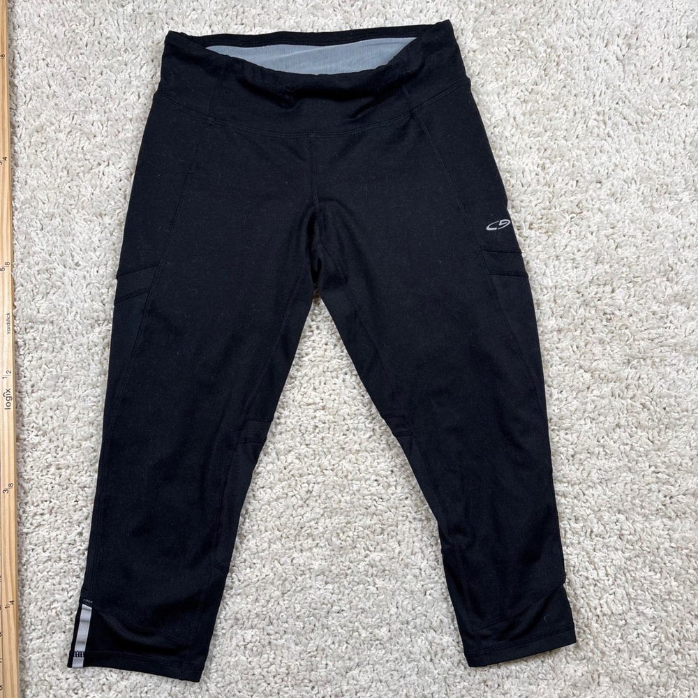 Champion Womens Black Duo Dry Capri Leggings Athletic Workout Activewear Size S